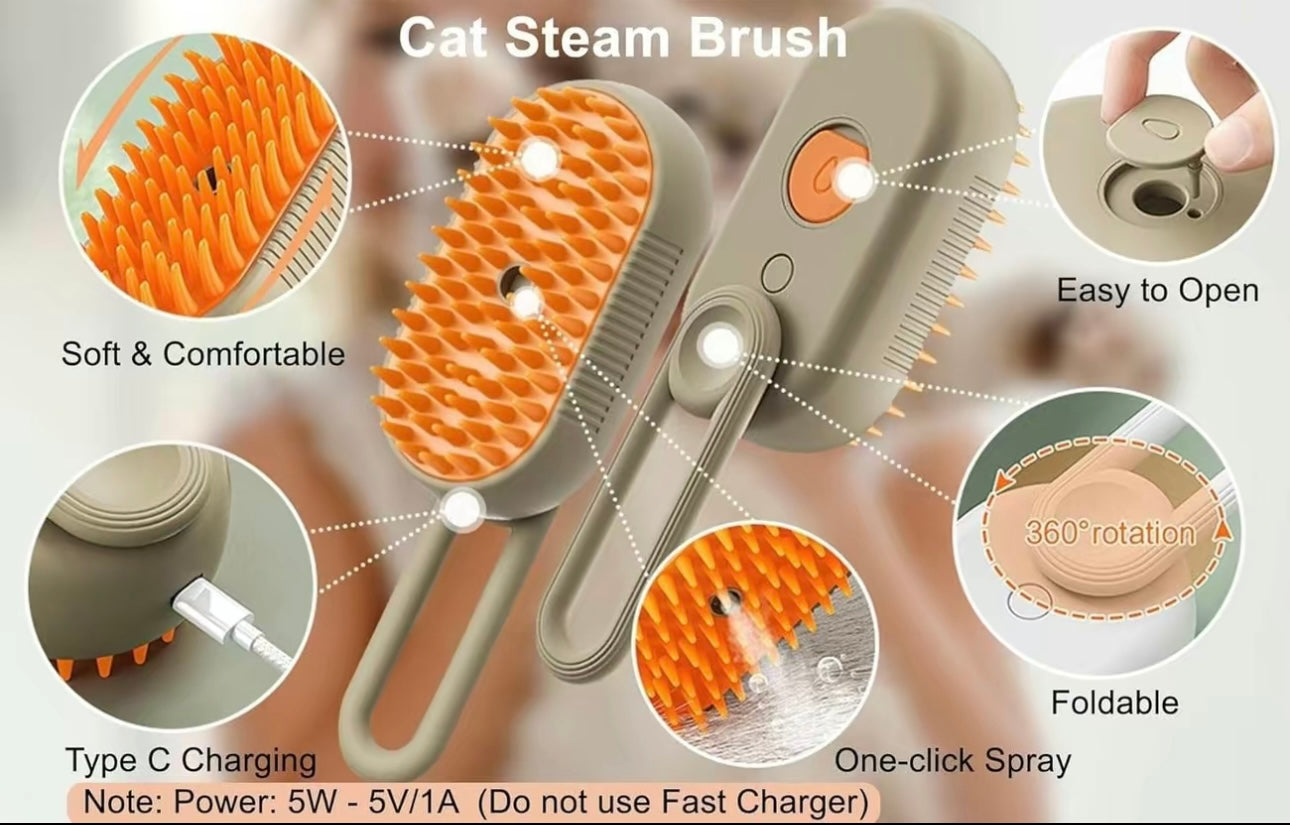 3 in 1 Pet Steamy Mist Steam Pet Brush for Pet Hair